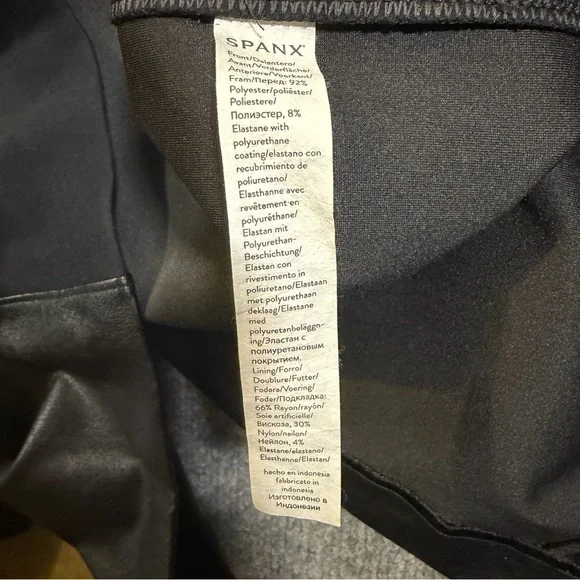 Spanx‎ Womens Leather-Like Combo Fitted Sheath Dress Size 1X Luxe Black NWOT - Picture 8 of 9